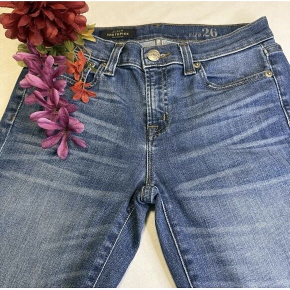 J. Crew Women's Medium Wash Toothpick Premium Denim Skinny Jeans. Size 26 # - Picture 3 of 8